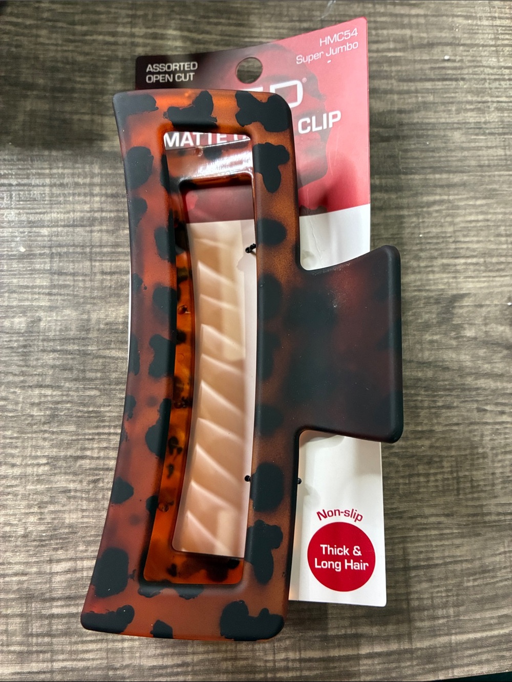 Red Matte Large Tortoiseshell Hair Clip - Red Brand